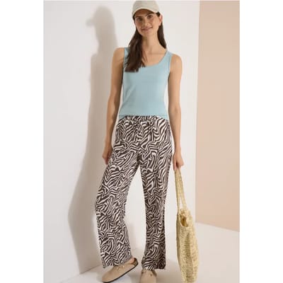 Straight Leg broek met zebraprint