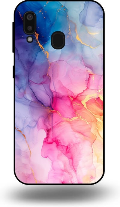 Smartphonica Telefoonhoesje geschikt voor Samsung Galaxy A20E met marmer opdruk - TPU backcover case marble design - Regenboog geschikt voor Samsung Galaxy A20e