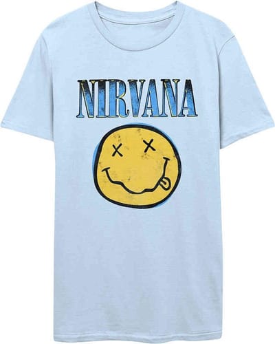 Nirvana - Xerox Happy Face Blue Heren T-shirt - M - Blauw