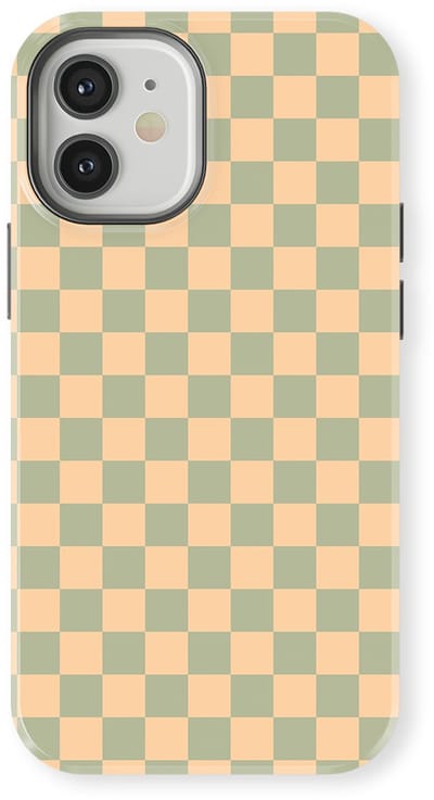 Design Hoesje geschikt voor iPhone 12 | Geschikt Voor Mag | Tiny Squares Checkered Print | Backcover geschikt voor iPhone 12 Calm Tiles