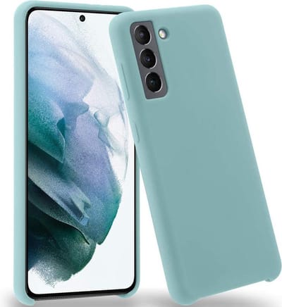 Solid hoesje Geschikt voor: Samsung Galaxy S21 Soft Touch Liquid Silicone Flexible TPU Rubber - Mist blauw