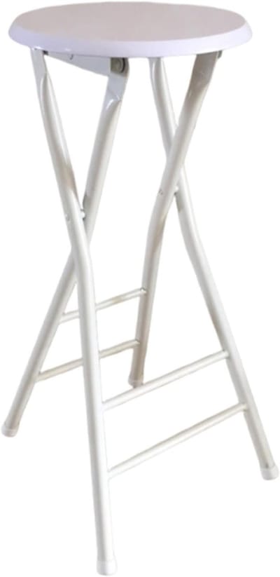 Opvouwbare Kruk - Inklapbare Barstoel - Keuken Bar - Robuust Metalen Frame - 60cm - Wit