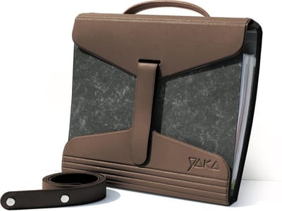YAKA Mappendrager â€“ Bruin, Bagagetas voor School , Kantoor, Werk, Zakelijk, Kunstenaarsspullen, Licht PVC Portfolio, Dossiers, Kantoorbenodigdheden, Documenten Organizer met Riemen en Handvat, Past om A4 40-80mm Ordners (Bruin)
