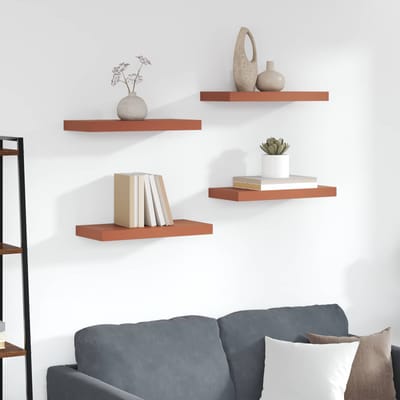 vidaXL - Wandplank - 4 - st - Rood - 50 - x - 23,5 - x - 3,8 - cm - Bewerkt - hout