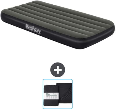 Bestway luchtbed - 1-Persoons - 99 x 188 x 28 cm - Blauw - Inclusief pomp en Hoeslaken