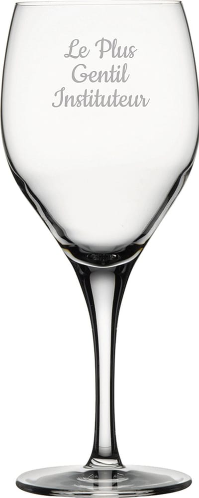 Witte wijnglas gegraveerd - 34cl - Le Plus Gentil Instituteur