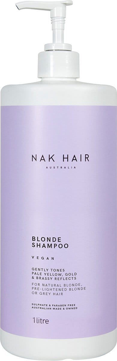 NAK Blonde Range Blonde Shampoo-1 ltr -  vrouwen - Voor Grijs haar - 1000 ml -  vrouwen - Voor Grijs haar
