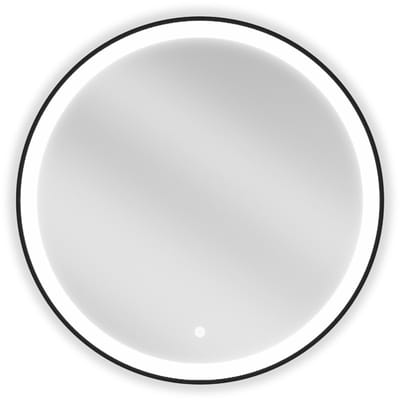Mexen Esso verlichte badkamer spiegel, rond 70 , LED 6000K, anti-condens, zwarte rand - 9825-070-070-611-70