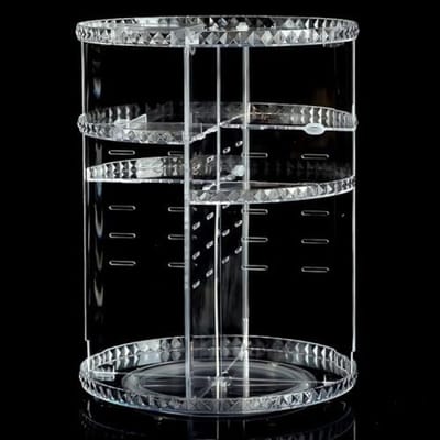 PromoHome 360 Graden Draaibare Make-up Organizer - Multifunctionele Cosmeticabox met Verstelbare Planken - Transparante Opbergdoos voor Badkamer, Slaapkamer en Wastafel