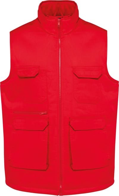 WK. Designed To Work Gewatteerd unisex gilet in polykatoen met veel zakken WK607 - Red - 3XL