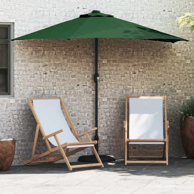 vidaXL - Tuinparasol - 294 - x - 150 - x - 224 - cm - Polyester - en - Staal - Groen