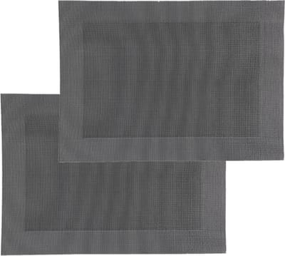 Secret de Gourmet diner placemat Texaline - Set van 4x stuks - zwart - 50 x 35 cm - Onderleggers