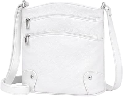 THL Design - Dames Schoudertas - Crossbody - Veel Ritsen - Compact - Wit