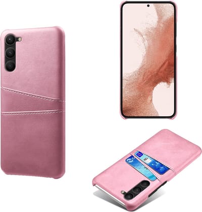 Backcover met Opbergvakjes + PMMA Screenprotector voor Galaxy S23 _ Roze Goud