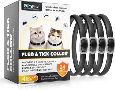 Oimmal Halsband Kat 4 stuks – Kattenhalsband Natuurlijk – Waterbestendig – Verstelbaar – Geschikt voor Alle Kattenrassen – Zwart