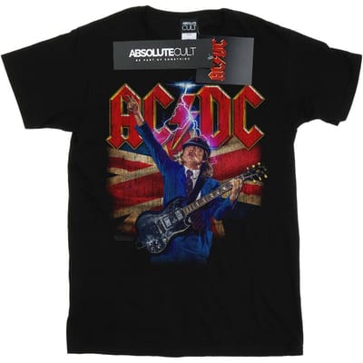 AC/DC Jongens Angus Union Flag Lightning T-Shirt (Zwart)