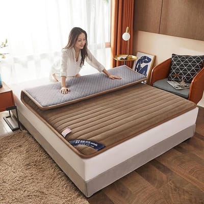 Japanse futonmatras - Vloermatras oprolbaar - Compact slapen - Hoge dichtheid schuim - Full 120x200cm - Kaki