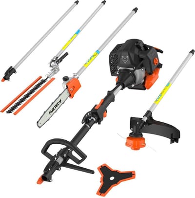 FUXTEC FX-MT152E Benzine Multitool 5-in-1 – Bosmaaier, Kettingzaag, Heggenschaar, Stokzaag & 1m Verlengstuk – 52cc 2-takt – Inclusief draaggordel