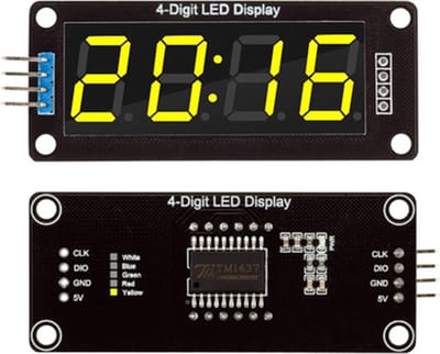 0,56 inch TM1637 zeven segmenten display module Geel geschikt voor Arduino
