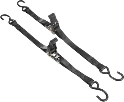 Boottrailer Spanbanden - Trailer Riemen - Vastzetten Waterscooters - Met Ratel S-haak - 25mm x 1m - Zwart