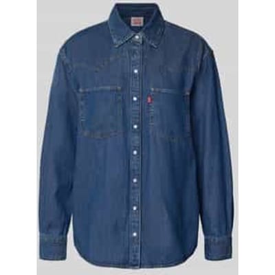 Overhemdblouse in denimlook