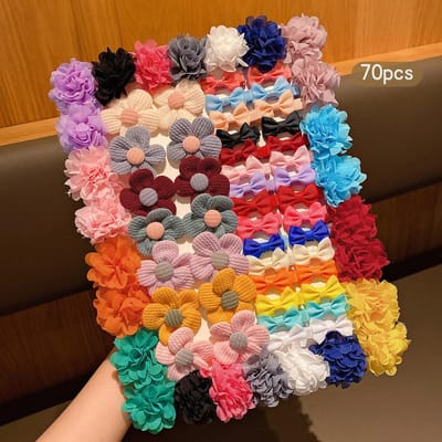 30 pinces à cheveux colorées aléatoires en tissu à nœud adaptées pour un usage quotidien comme accessoires pour cheveux
