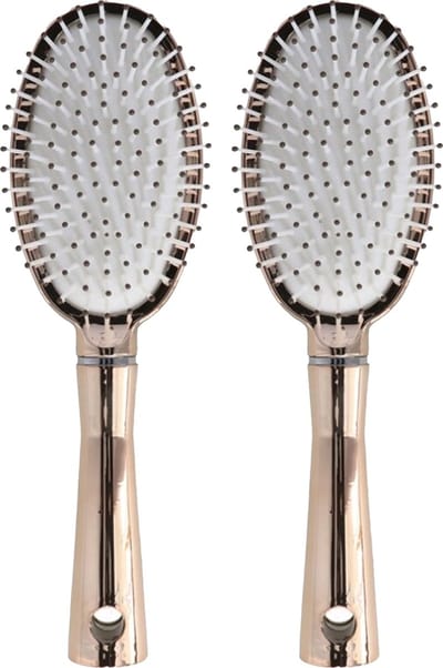 Gerimport Haarborstel ovaal - 2x - goud - kunststof/rubber - 27 cm - anti-klit