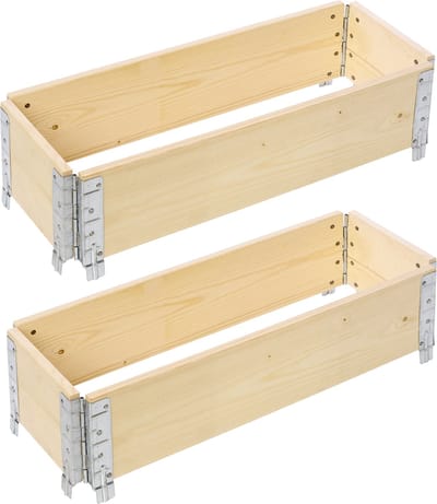 Garronda Kweekbak Palletrand 2-Pack 80x30x20 cm - Natuurlijk - Bloemen - Kruiden - Palletframe - Natuurlijke Verhoogde Bloembedden - GD-BUD-PAL