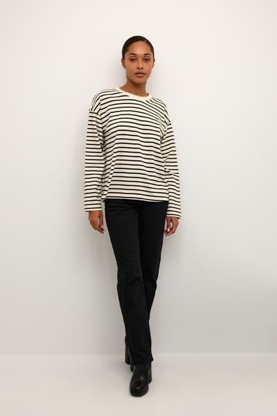 T-shirt met lange mouwen KAwinny Loose fit white black