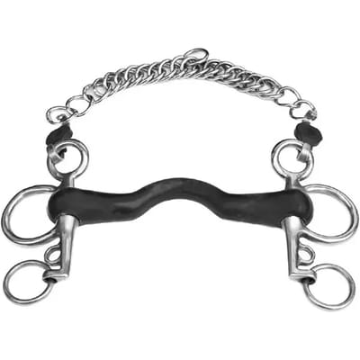Pelham voor paard met kleine takken van hard rubber Jump'In