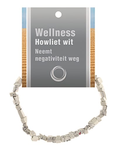 Howliet wit splitarmband + kaart
