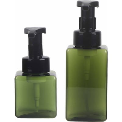 2 Stuks Schuimende Zeepdispenser 250ml+450ml Pompfles voor Vloeibare Zeep Shampoo Douchegel black