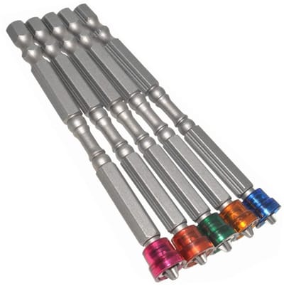 Set van 5 Stuks 100mm Lange PH2 Schroefbits, Magnetische Kruiskop Bits voor Hand- en Elektrische Schroevendraaiers, Ideaal voor Droogbouw en Meubelmontage