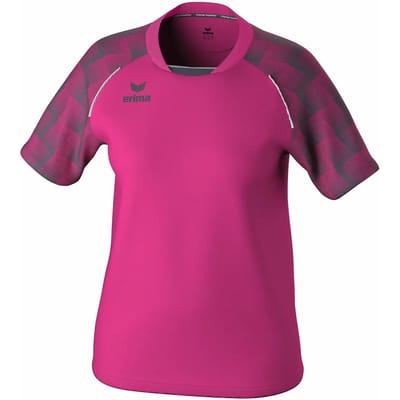 Erima Evo Star Shirt Korte Mouw Dames - Fluo Roze / Slate Grey | Maat: 38