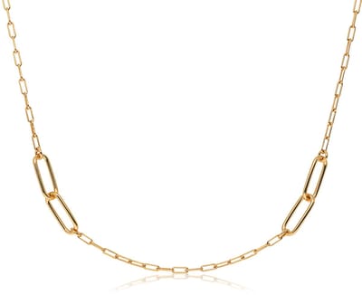 Glow 102.8392.50 Dames Ketting - Collier - Sieraad - Schakelketting - Zilver - Goudkleurig - 925 Zilver - Anker - 3 mm breed - 50 cm lang