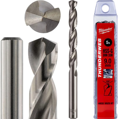 Milwaukee THUNDERWEB - Metaalboren DIN 338 - 5 en 10 stuks TW 9,0 x 125-5 stuks - 4932352397