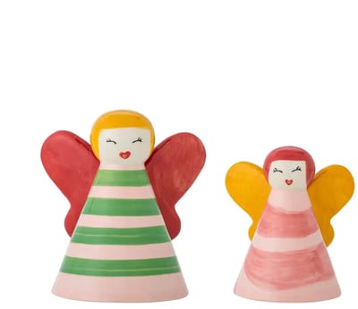Bloomingville Set decoratie aardewerk roze Caramella - 2 stuks
