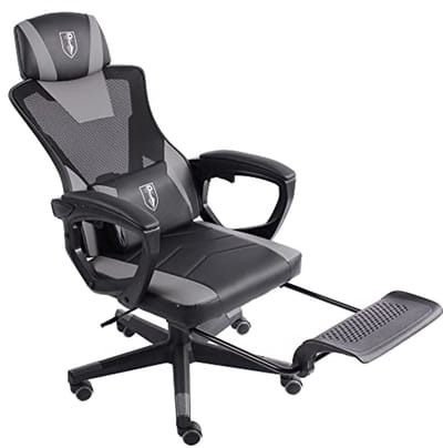 Gamingstoel met inklapbare voetensteun en ergonomische armleuningen – perfect voor gamers