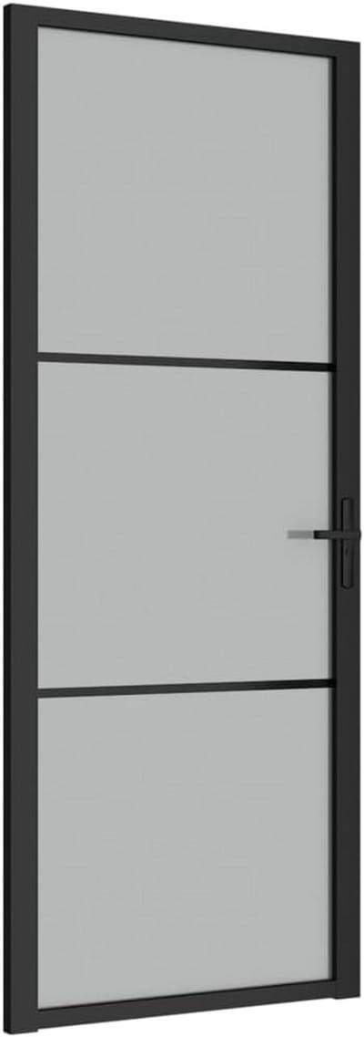 Binnendeur met Frost Glas en Aluminium Kozijn 83x201.5 cm