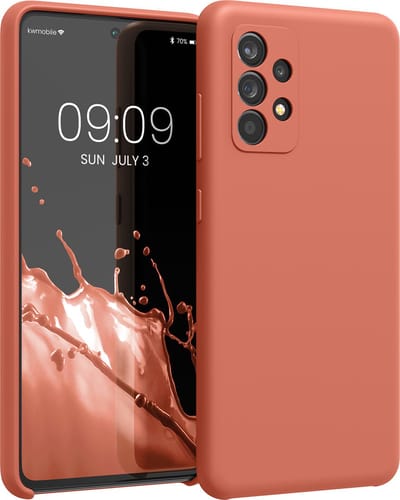 kwmobile telefoonhoesje geschikt voor Samsung Galaxy A52 / A52 5G / A52s 5G - Hoesje met siliconen coating - Smartphone case in zachte blos
