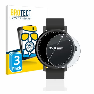 BROTECT - Screenprotector voor Horloges (Rond, ø: 35 mm) - Folie Beschermfolie Beschermglas matte 3 Stuks