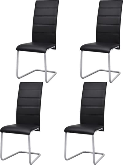 Medina Eetkamerstoelen 4 st kunstleer zwart