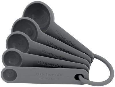 Maatlepels, Set van 5 Stuks, Grijs, Kunststof 1/4 TL tot 1 EL - KitchenAid