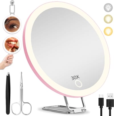 Vergrotende Spiegel met Licht - 30x Verlichting en Driedimensionale Methodes voor Perfecte Make-up