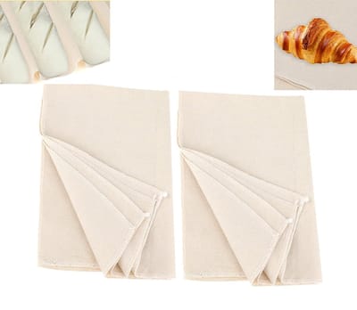 Deegdoek - 2 stuks - 48 x 36 cm - Rijsdoek - Broodbakdoek - Deegdoek Gemaakt Van Katoen - deegkleed voor brood - couche - Antiaanbakdoek - deegkleed - Broodbakaccessoires - Herbruikbaar