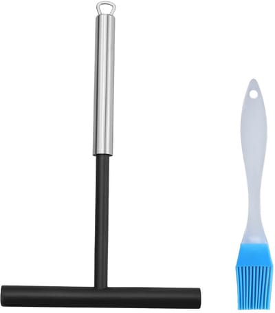 Dailygoods- Pannenkoekenverdeler 19,5 cm - Roestvrij Staal - Deegverdeler - Bakgereedschap - Vaatwasmachinebestendig - T-vormig Handvat