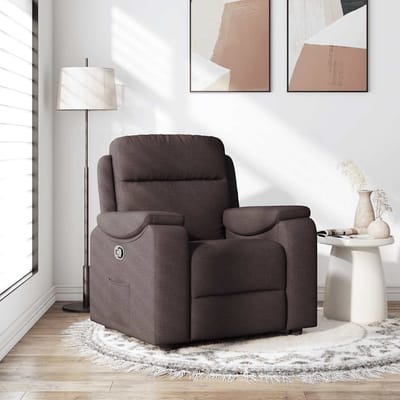 vidaXL - Fauteuil - verstelbaar - stof - donkerbruin