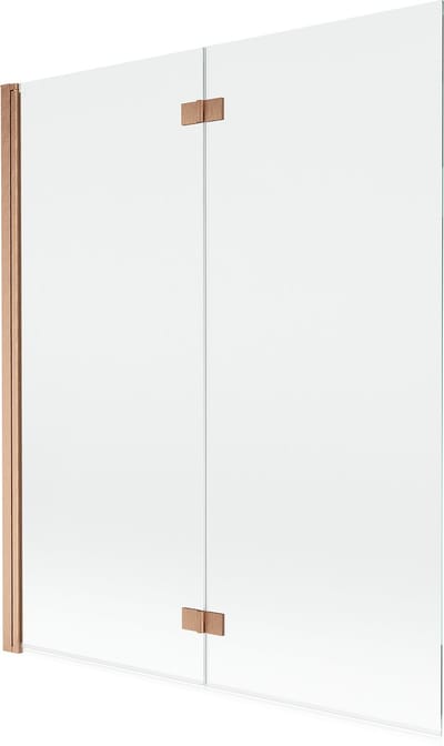 Mexen Mist badwand 2-delig links 140 x 150 , transparant, geborsteld koper - 8A9-140-002-65-00-L