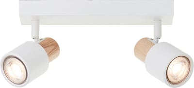 Brilliant Pini - Plafondspotbalk - GU10 max 2x10W - Wit/Hout