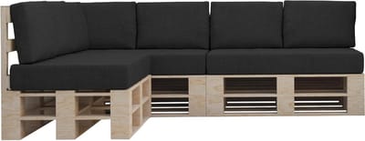 Palletkussen Set - Tuinkussen Hoes - Loungen Buiten - Wasbaar Met Rits - Set Van 10 - Zwart